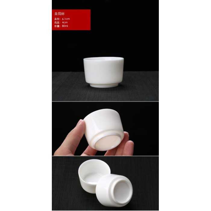 【24小時內出貨─泡茶樂茶具專賣】精品玉瓷蛋形茶杯 羊脂白瓷手工茶杯