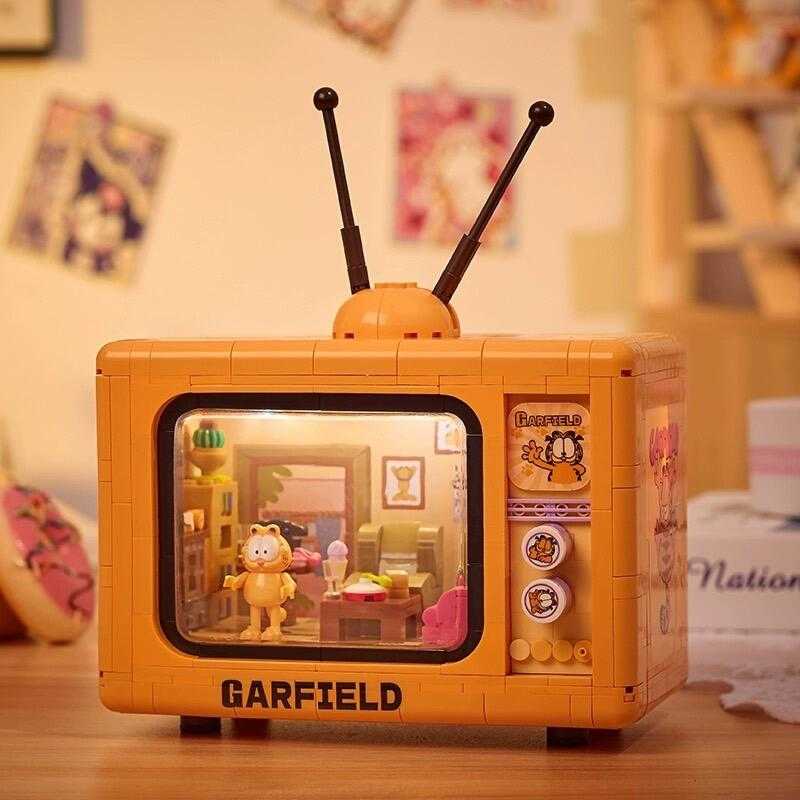 【史派克工廠】現貨免運 不挑盒 貝樂迪 正版授權 加菲貓 電視機 積木 0620