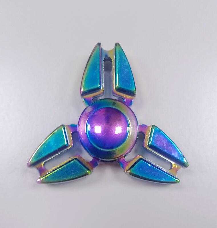 【史派克工廠】現貨 炫彩 合金 指尖陀螺 三角 舒壓玩具