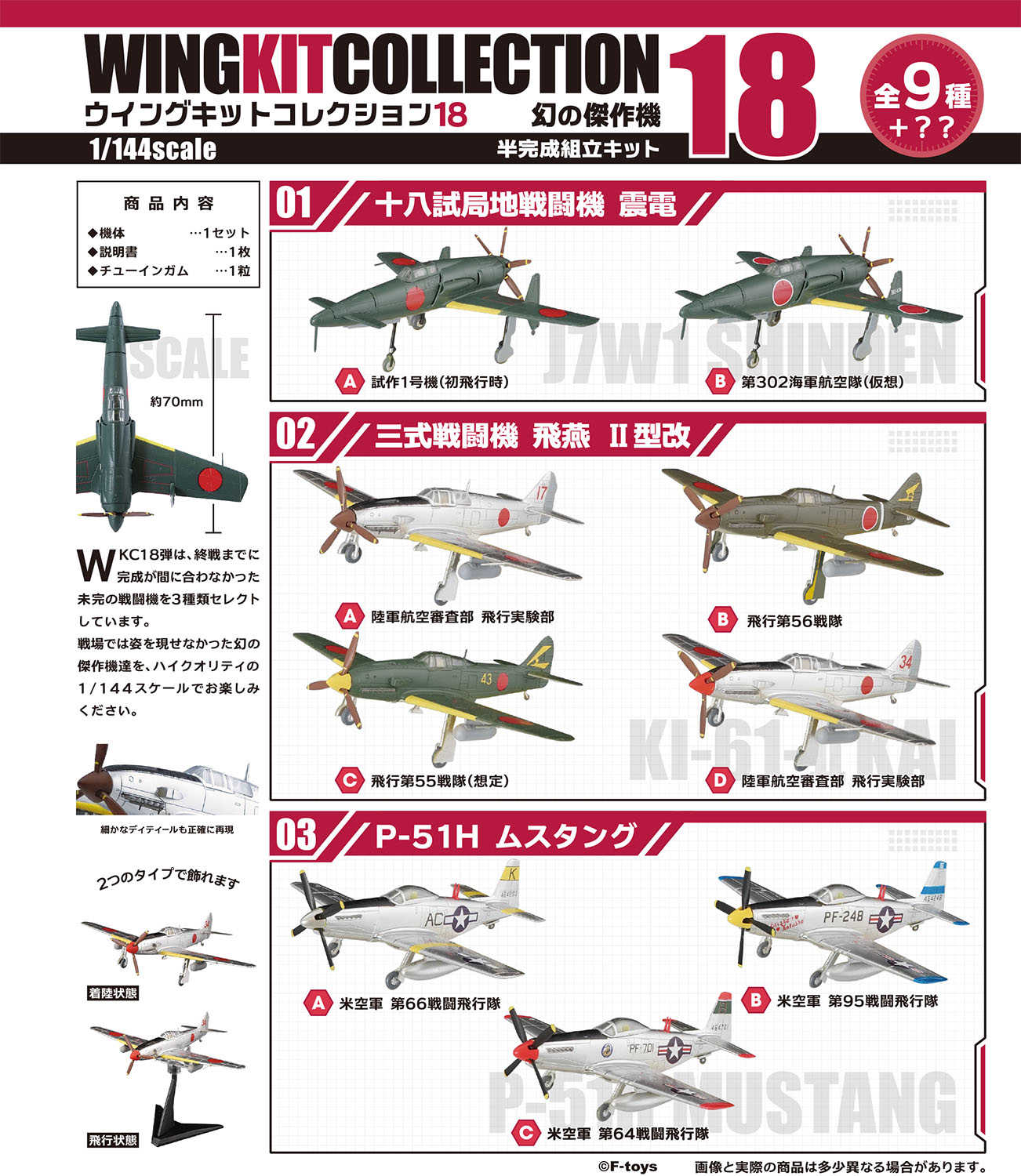 【CC TOYS】現貨 日版 F-TOYS 盒玩 1/144 Wing Kit Collection 18（隨機1款）