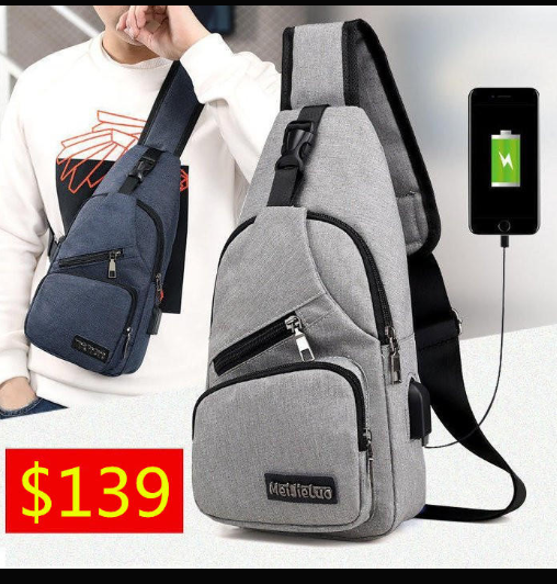 MeiJieLuo USB背包 單肩包 側背包 胸包 後背包 充電包