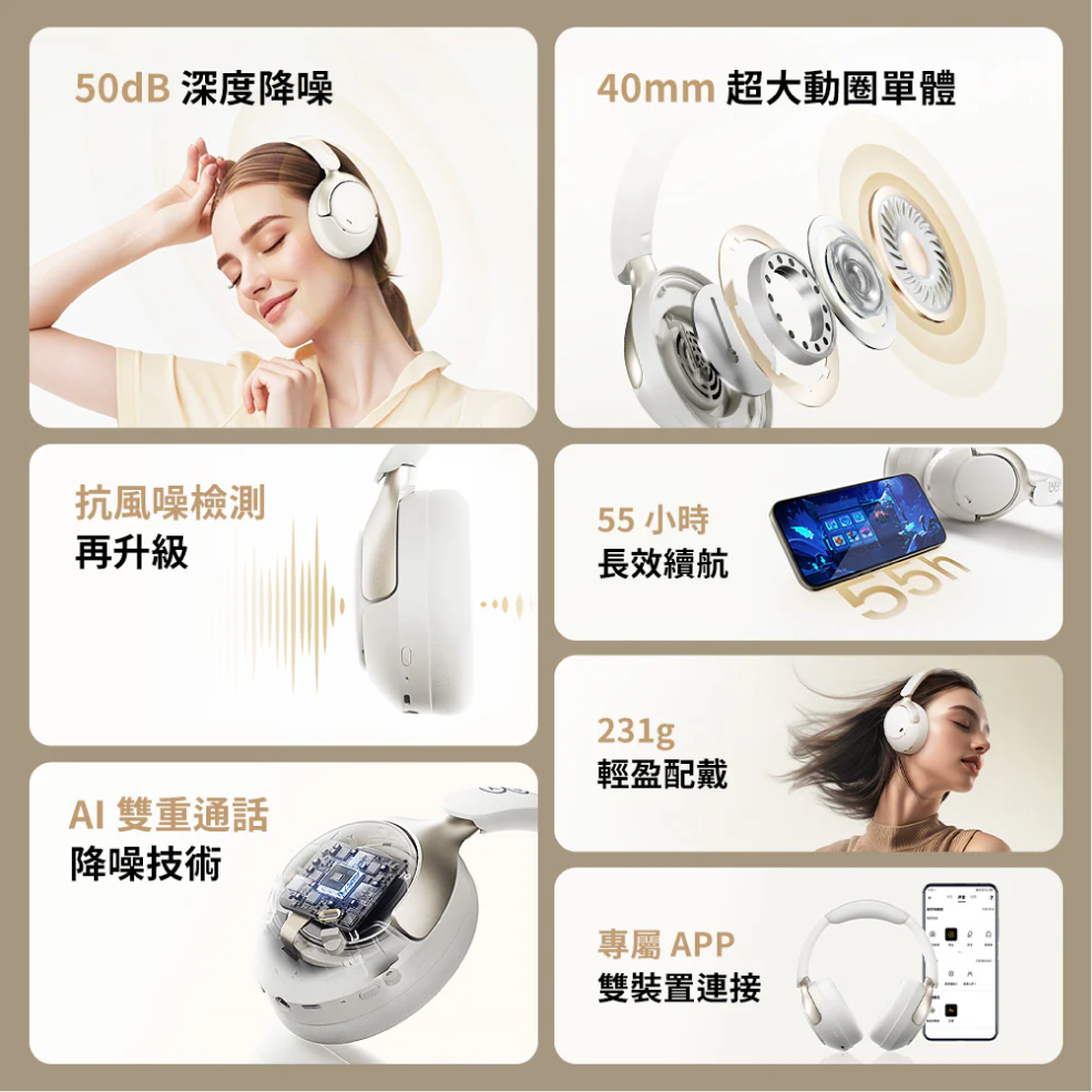 QCY H3 Pro 輕巧便攜 Hi-Res 無線 降噪 藍牙 耳罩式耳機 | My Ear 耳機專門店