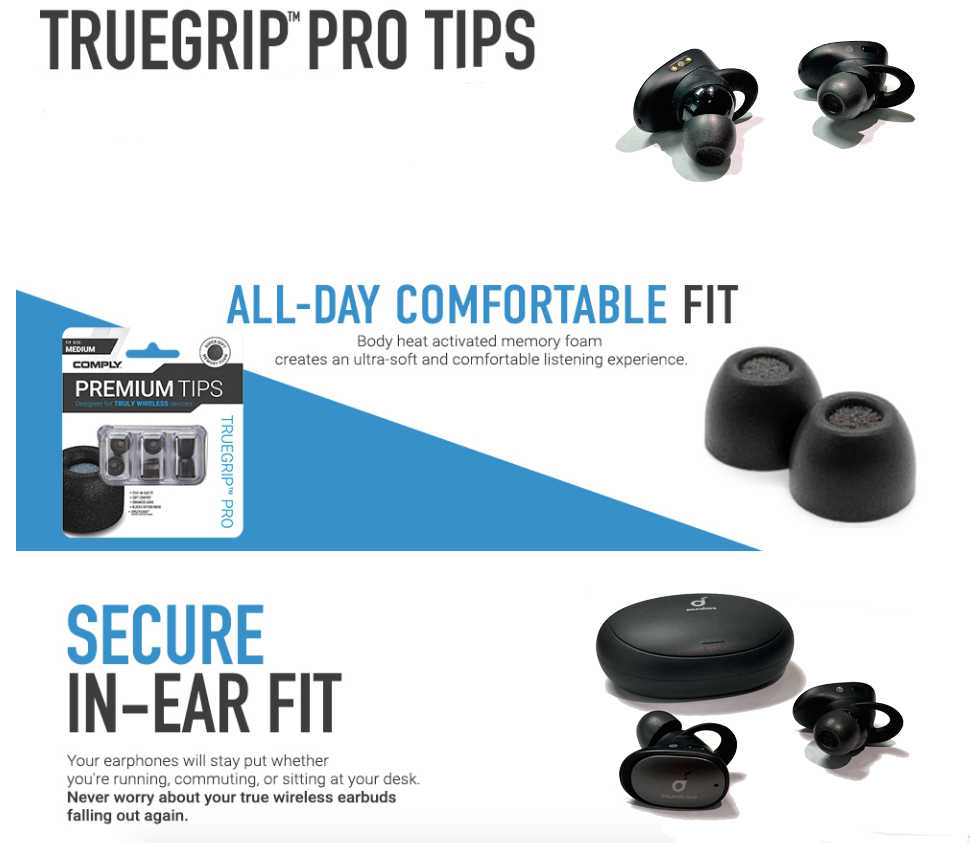 Comply TrueGrip™Pro Anker SoundCore 耳機 海綿 耳塞 | My Ear 耳機專門店