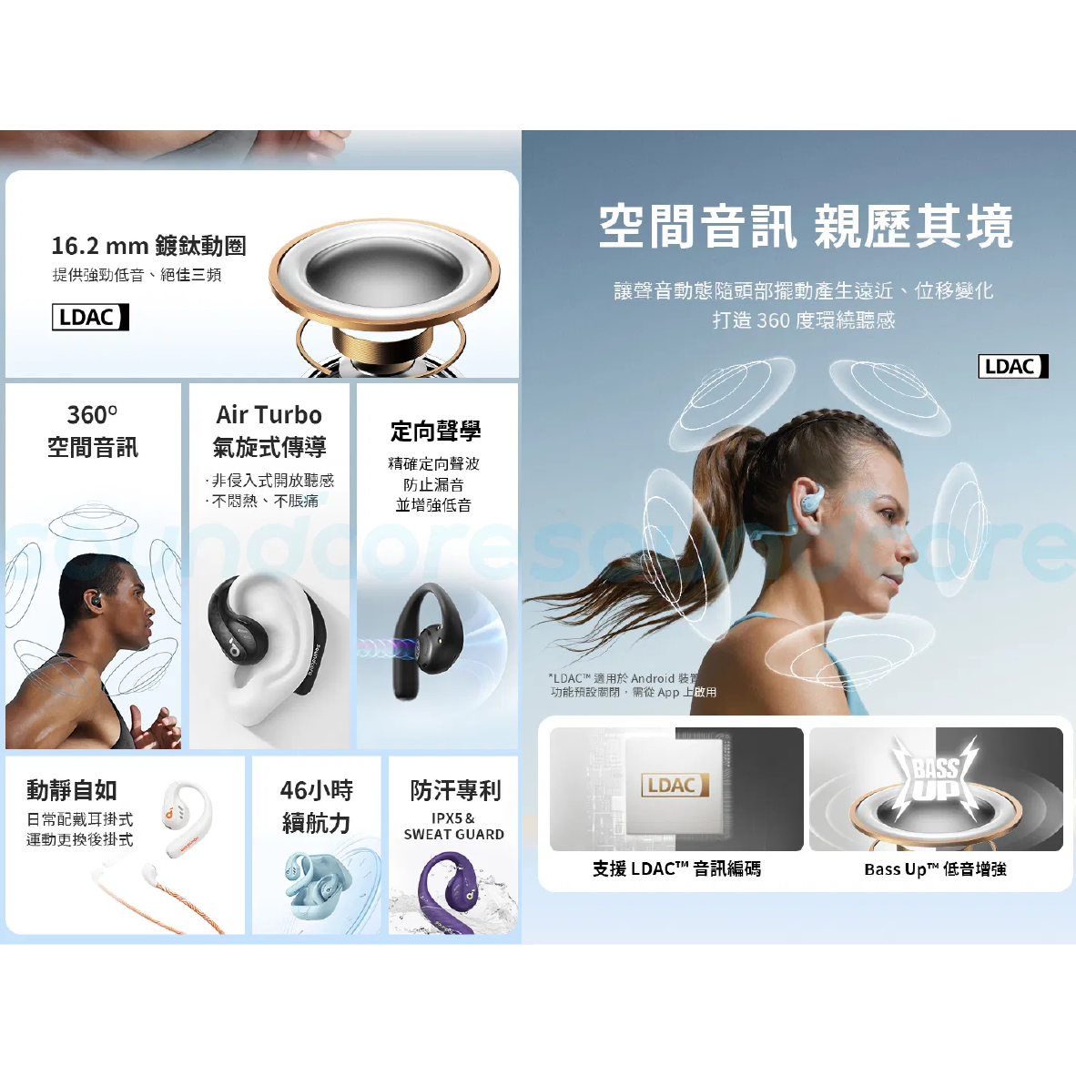 Anker Soundcore AeroFit Pro 馭光紫 開放式 真無線 藍牙耳機 | My Ear 耳機專門店