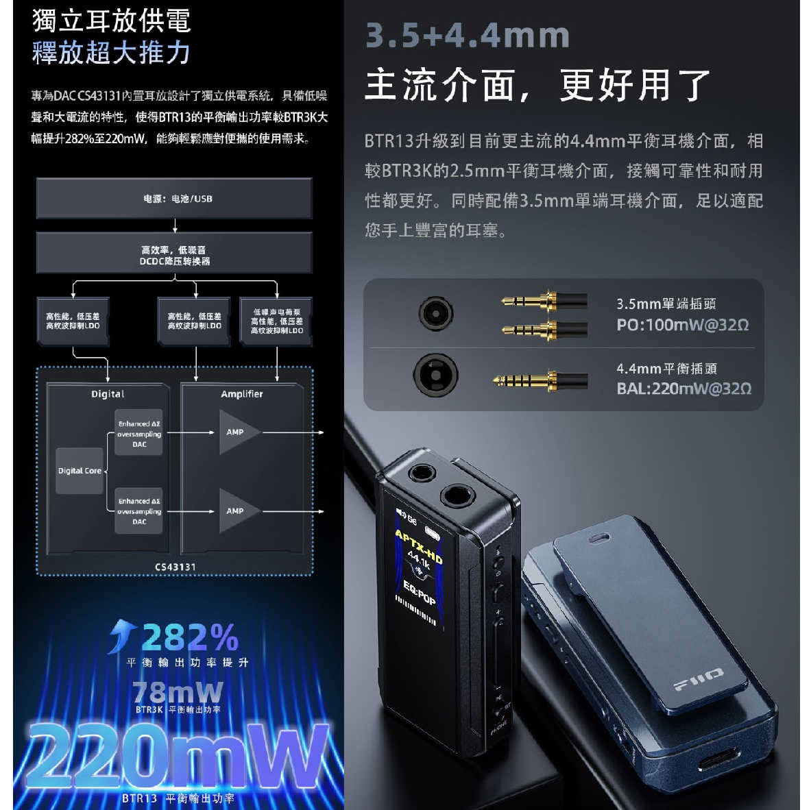 FiiO BTR13 車載模式 雙輸出 免驅模式 小尾巴 隨身 藍牙解碼 耳擴 | My Ear 耳機專門店