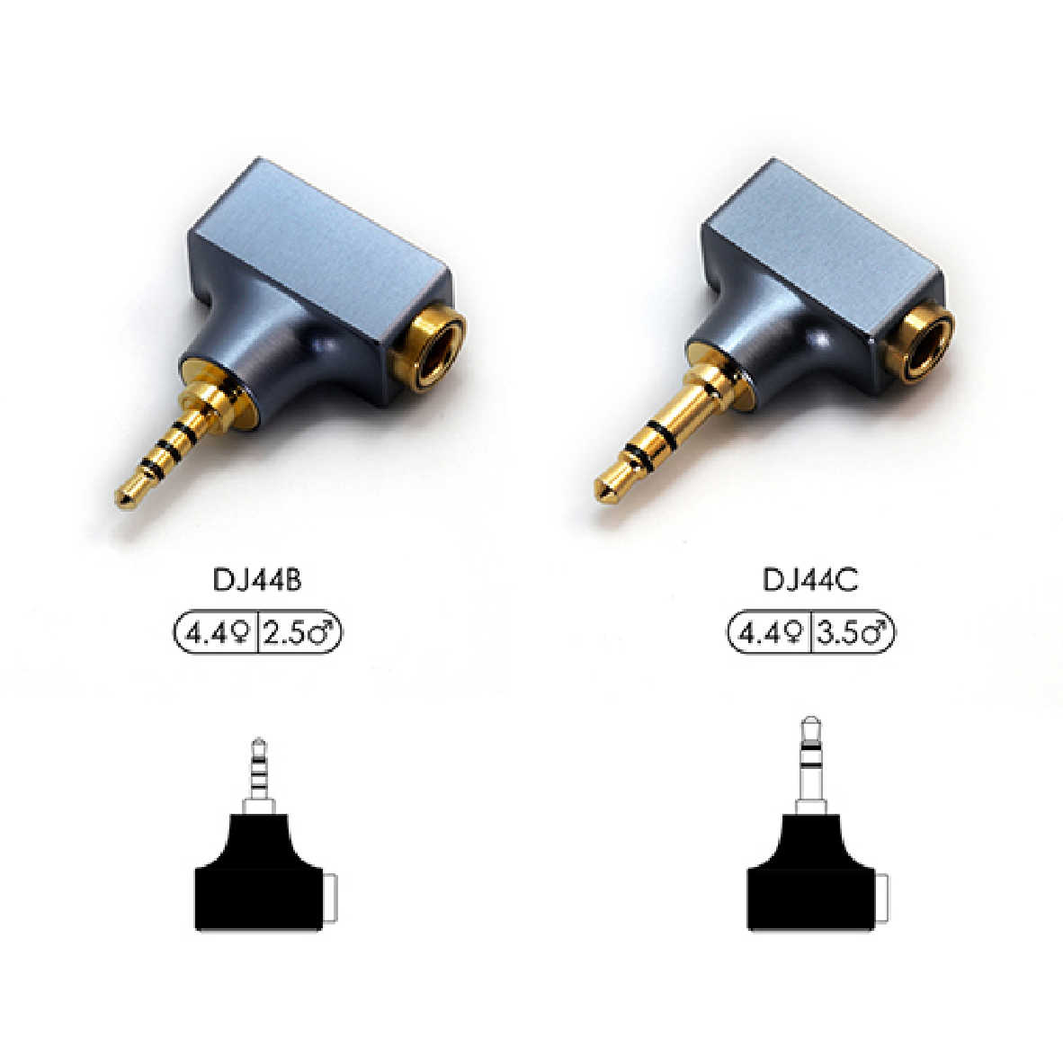 ddHiFi DJ44B Mark II 4.4mm平衡(母)轉2.5mm單端(公)轉接頭 | My Ear耳機專門店