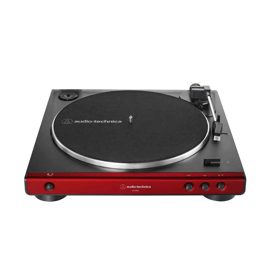 鐵三角 AT-LP60X 紅色 全自動播放型 皮帶驅動式 黑膠唱盤｜My Ear耳機專門店