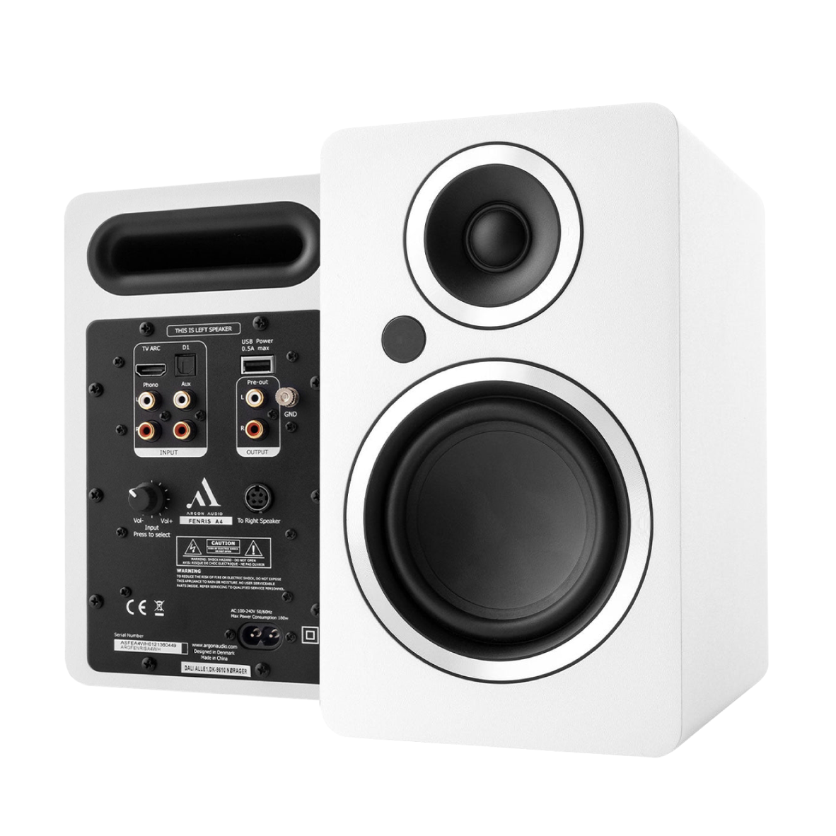 Argon Audio FENRIS A4 白色 唱盤輸入 光纖 4吋 藍牙主動式喇叭 | My Ear 耳機專門店