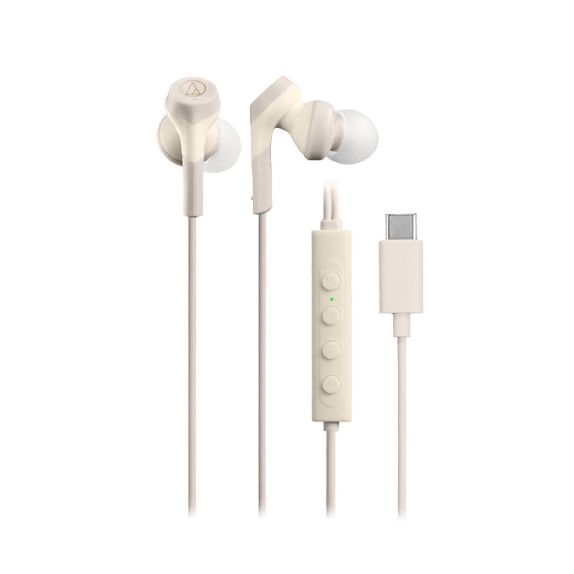 鐵三角 ATH-CKS330NC 米色 重低音 USB TYPE-C 耳塞式 降噪有線耳機 | My Ear 耳機專門店
