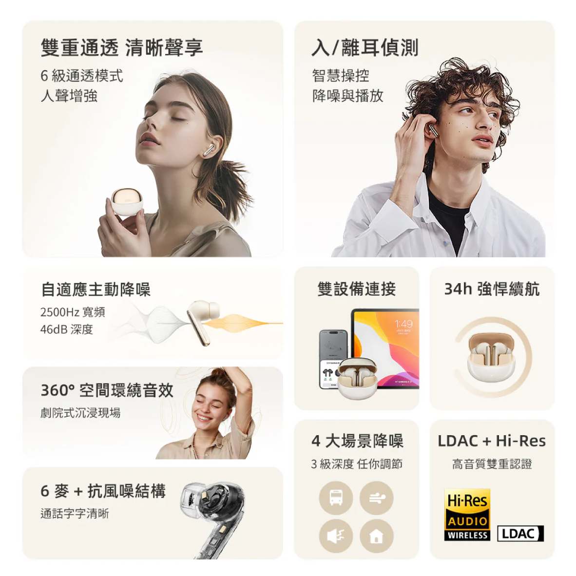 QCY MeloBuds Pro (HT08) 晨曦金 主動降噪 真無線 藍牙耳機 | My Ear 耳機專門店