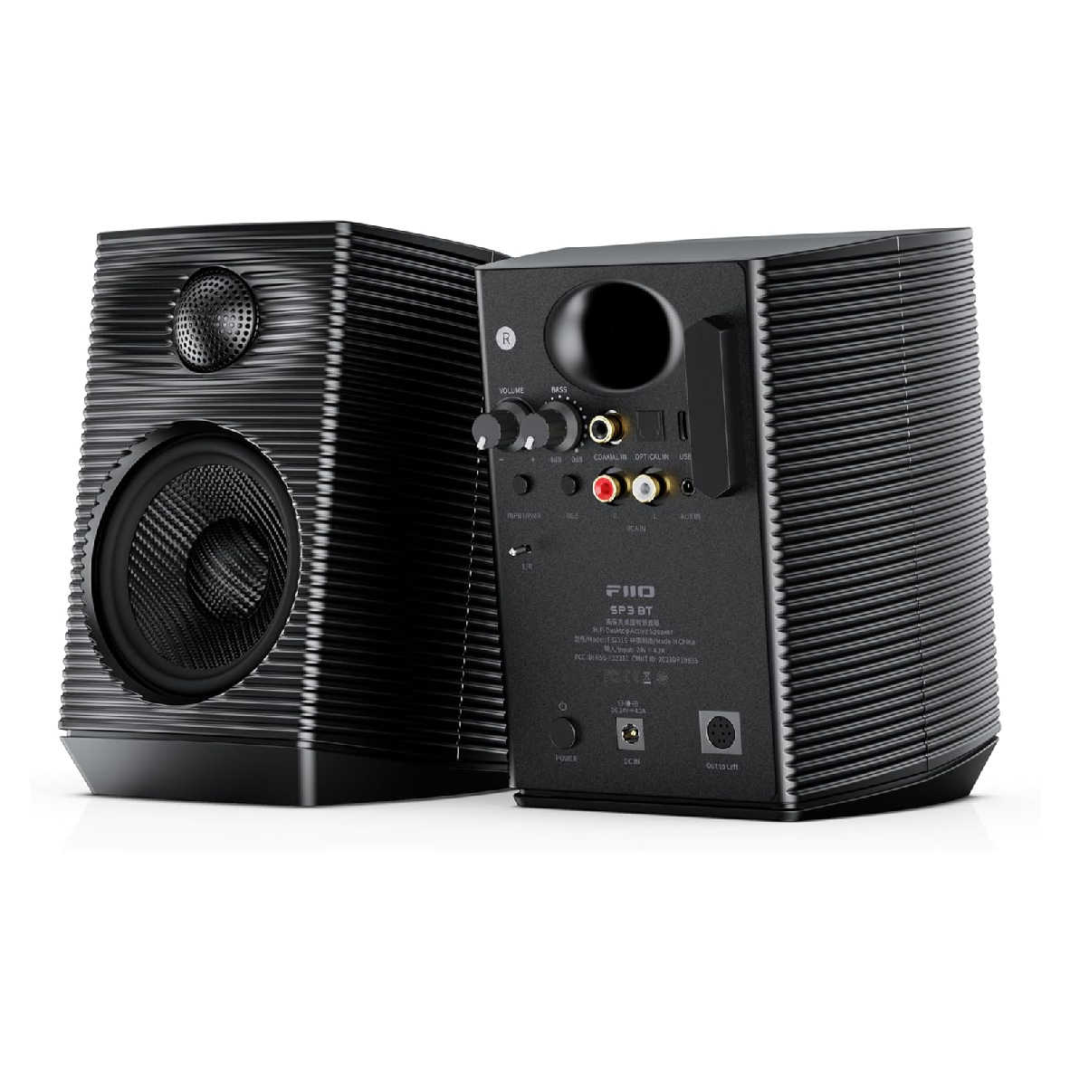 FIIO SP3 黑色 獨立四路輸出 低頻增益 RGB燈效 桌上型 主動式 喇叭 音響 | My Ear 耳機專門店