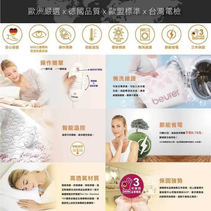 beurer德國 博依床墊型電毯 單人長效型 TS19