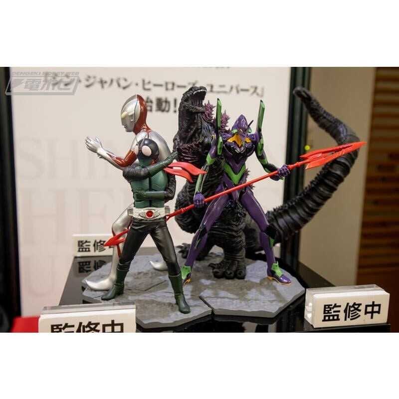 《豬帽子✬超取免訂》預購1月 景品 庵野秀明 新日本英雄宇宙 哥吉拉\u0026假面騎士\u0026超人力霸王\u0026福音戰士 一套四款 0813