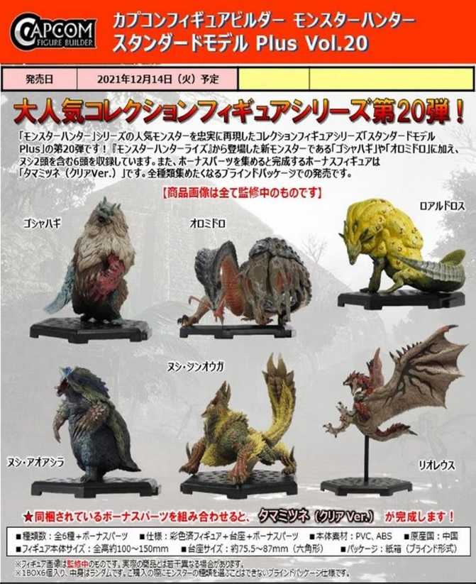 《豬帽子》現貨 CAPCOM 魔物獵人 標準模型集 Plus Vol.20 中盒6入 全6+1種