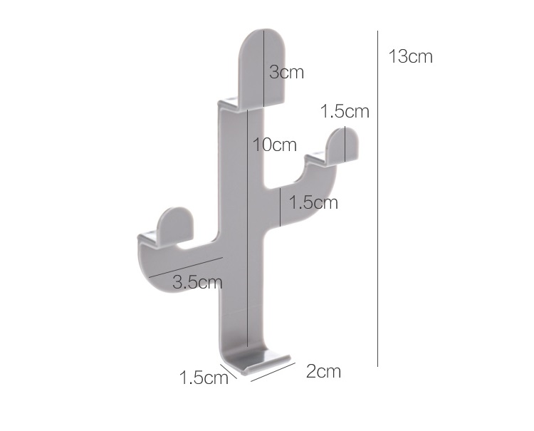 【艾思黛拉 A0557】 無痕仙人掌掛勾 創意造型 掛鉤 廚房牆壁黏膠 不打孔 黏勾 浴室 牆面