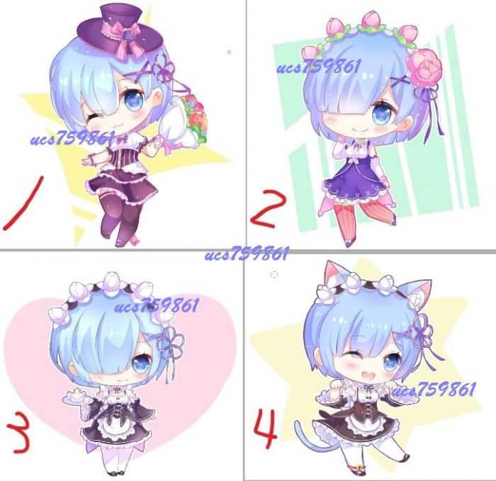 「Re:從零開始的異世界 -Re0.雷姆Rem」同人二創掛件鑰匙扣 角色Q雙面壓克力吊飾  秀秀 八百萬堂 