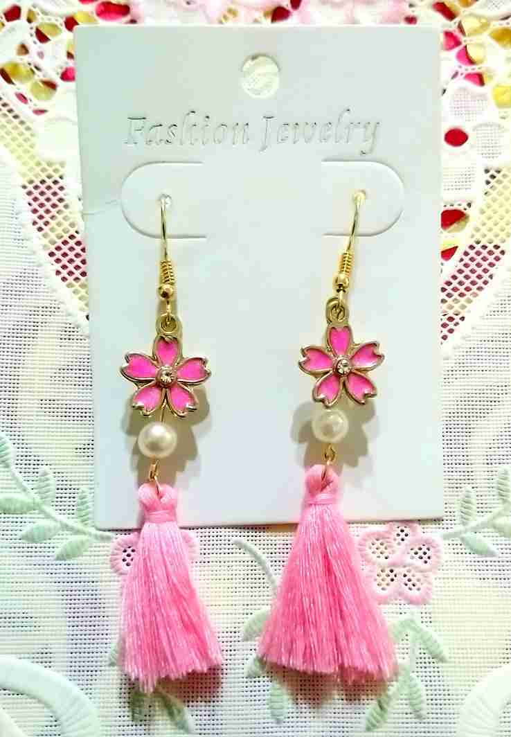 「鬼滅之刃-花柱.蝴蝶香奈惠」DIY櫻花流蘇款耳勾\u0026古典氣質手作耳環\u0026衍生印象飾品耳夾(壓死線的肉球)