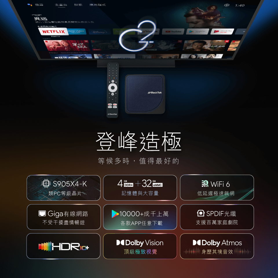 【艾爾巴數位】雷爵RockTek G2 | 4K影音串流遊戲主機 4G+32G~全台多間實體店面