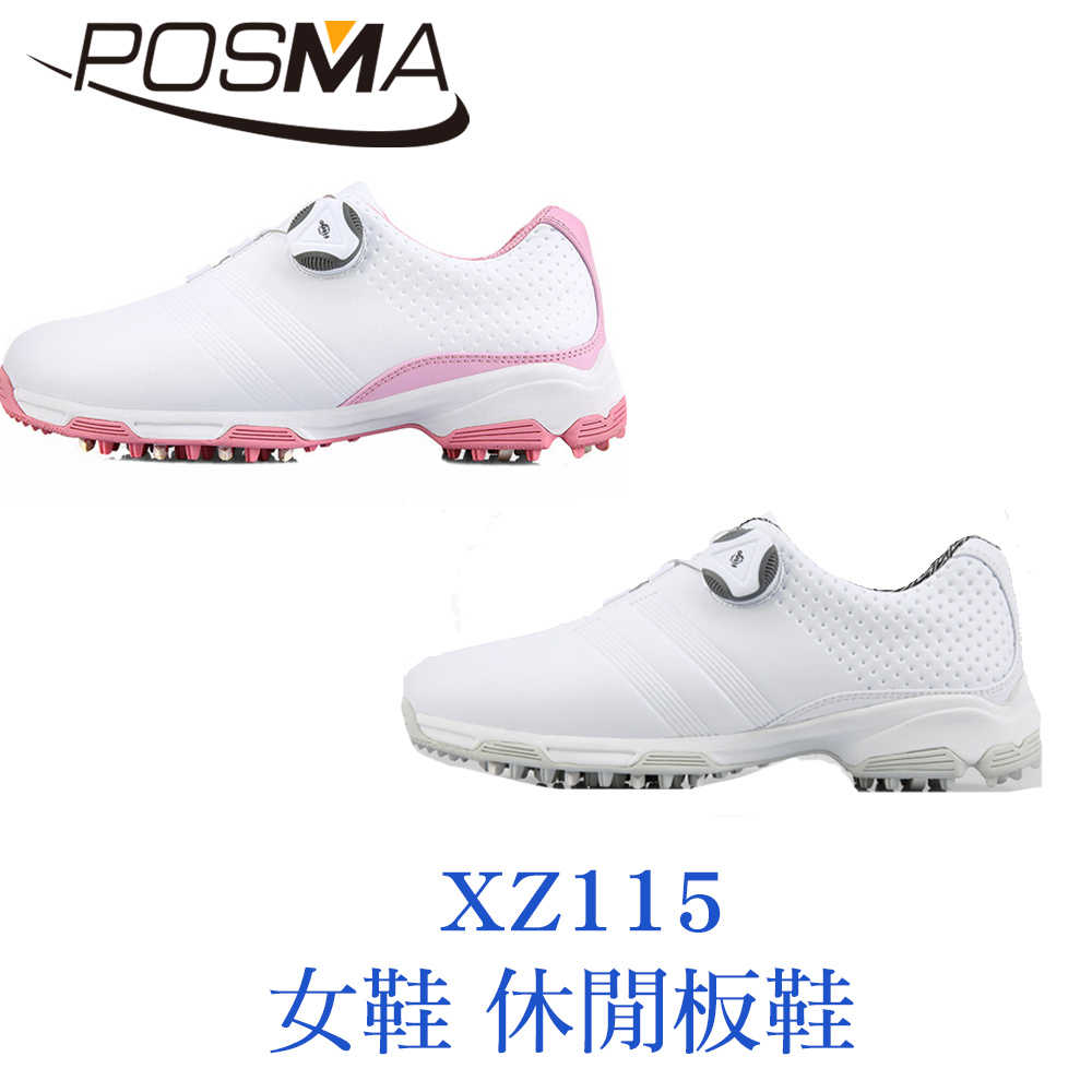 POSMA 女款 休閒鞋 板鞋 透氣 網布 膠底 耐穿 白 粉 XZ115WPNK
