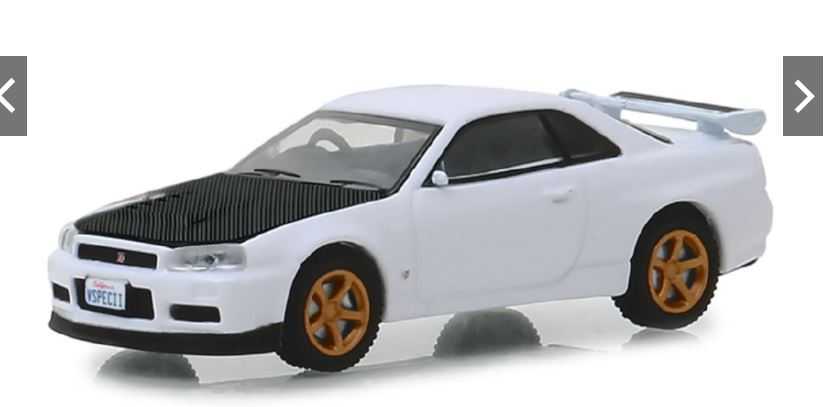 綠光 1:64 模型車-2001 日產 Nissan Skyline GT-R BNR34 V-Spec
