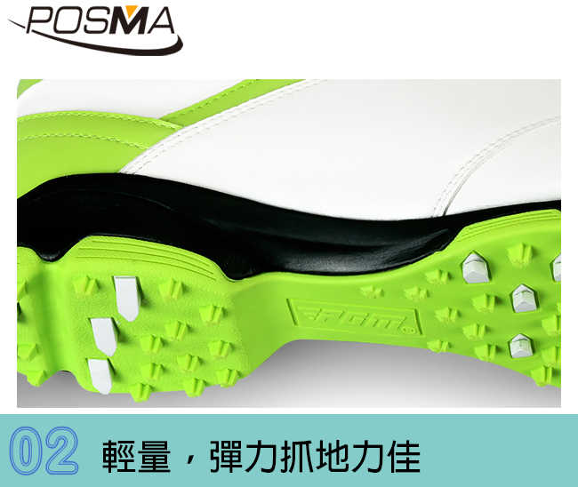 POSMA 女款 高爾夫球鞋 防水 膠底 耐磨 白 粉 XZ051WPNK