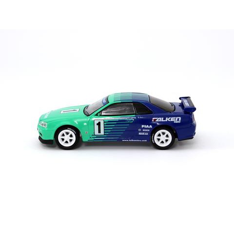 Tarmac X 綠光 1:64 模型車 - 日產 Nissan Skyline GT-R R34 FALKEN