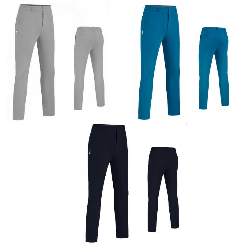 POSMA 男裝 長褲 運動 高爾夫褲 修身 舒適 透氣 彈性佳 藍 KUZ062BLU