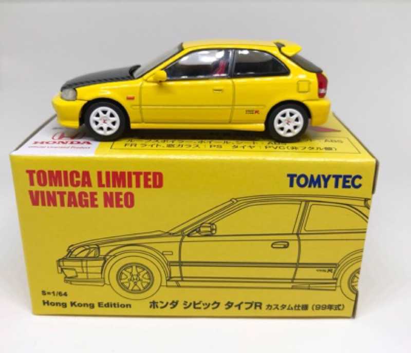 Tomica 多美  Limited 港版 本田 EK9 CIVIC Type R 99年款 黃色