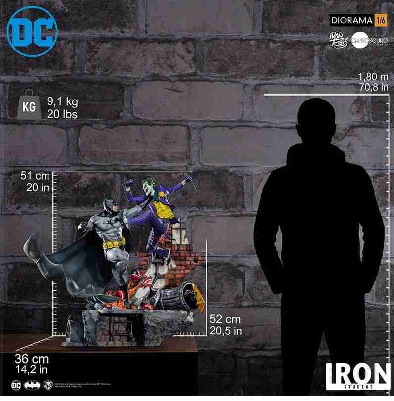 Iron Studio 1/6 DC Comics - 蝙蝠俠 VS 小丑  雕像 by Ivan Reis