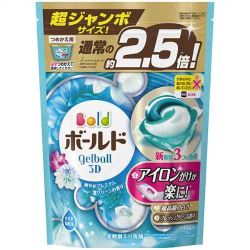 日本P&G 3D洗衣膠球補充包44入-白葉花香