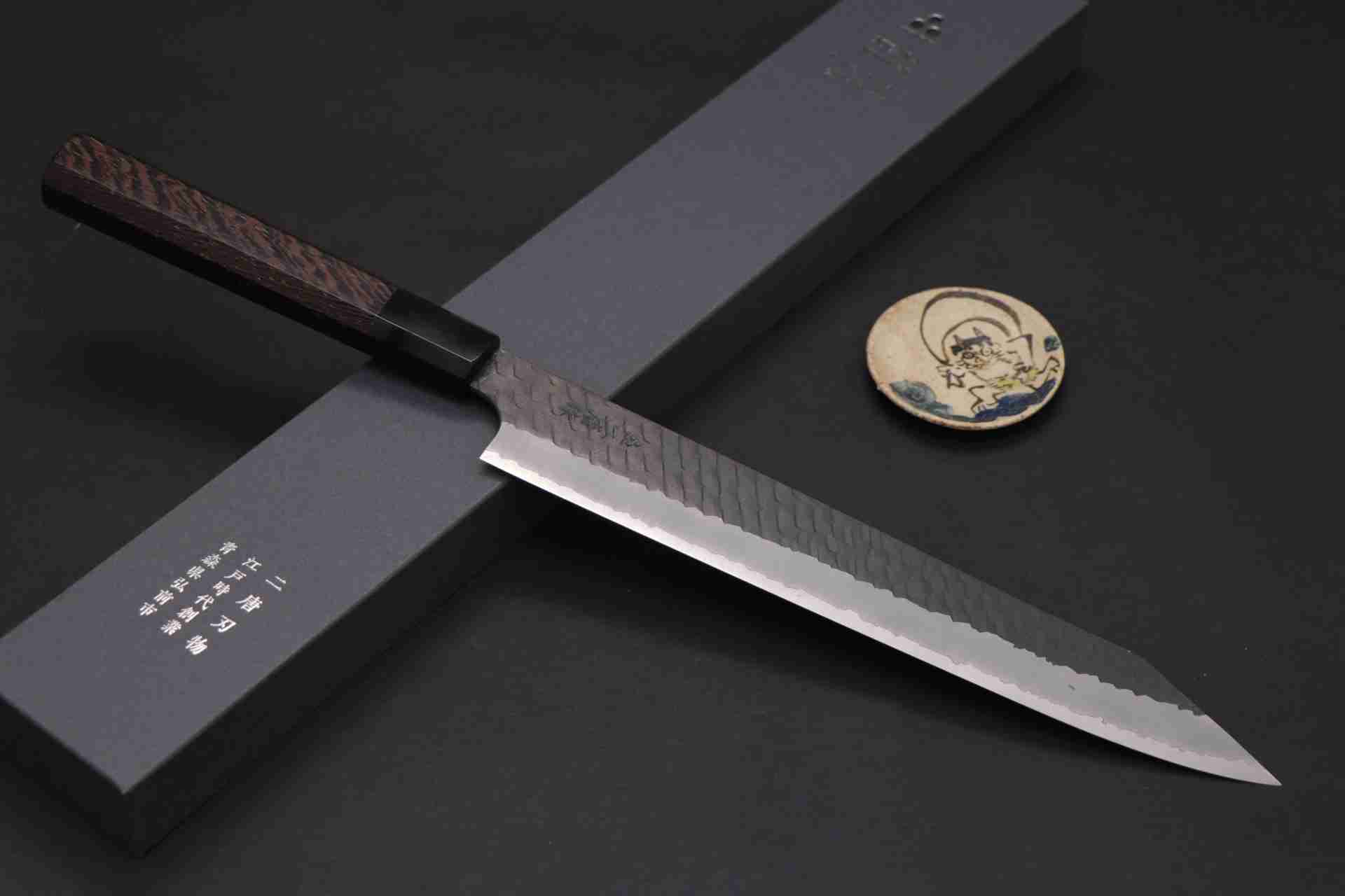 カスタマイズ】銀座 牛刀210mm 紅葉 黒檀銀巻柄 | 包丁通販なら
