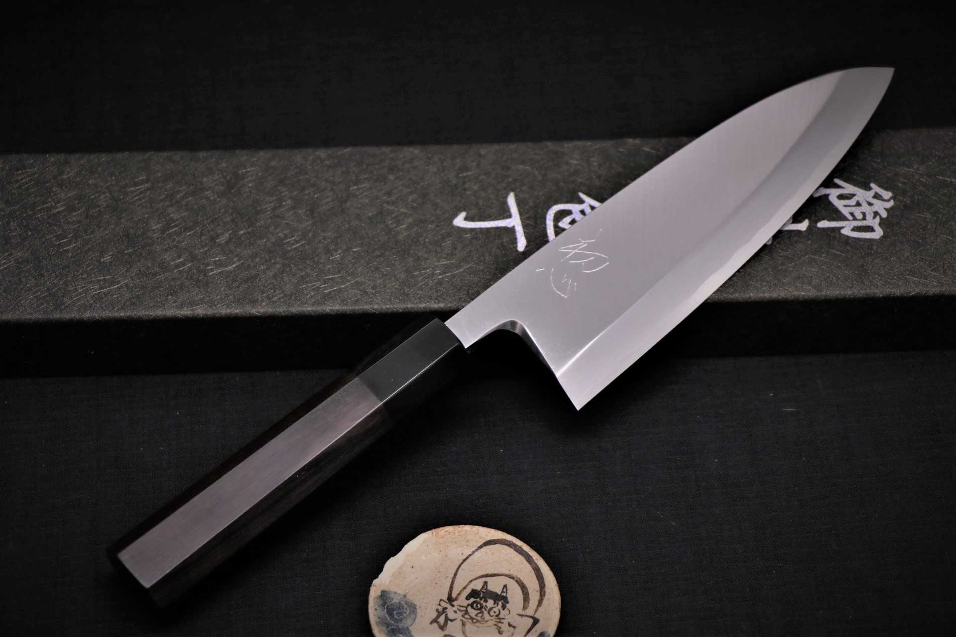💖初心💖【白二鋼 黑檀八角 出刃 18cm】日本製 雞肉刀 廚房刀具 八煌刃物