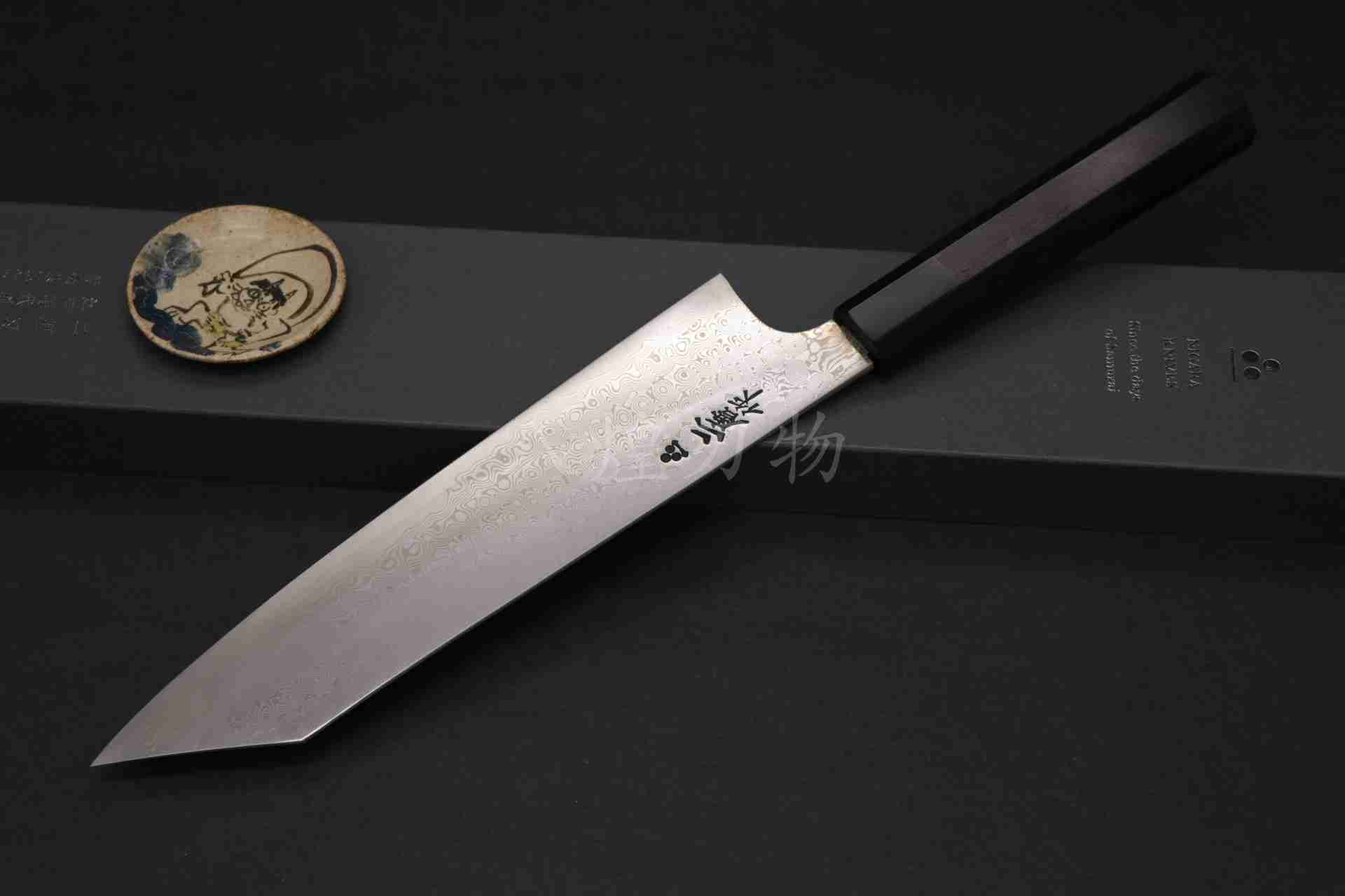 免運【二唐 粉末鋼 黑檀八角水牛角柄 鏡面 劍形 牛刀27cm】 日本刃物 廚房刀具 八煌刃物