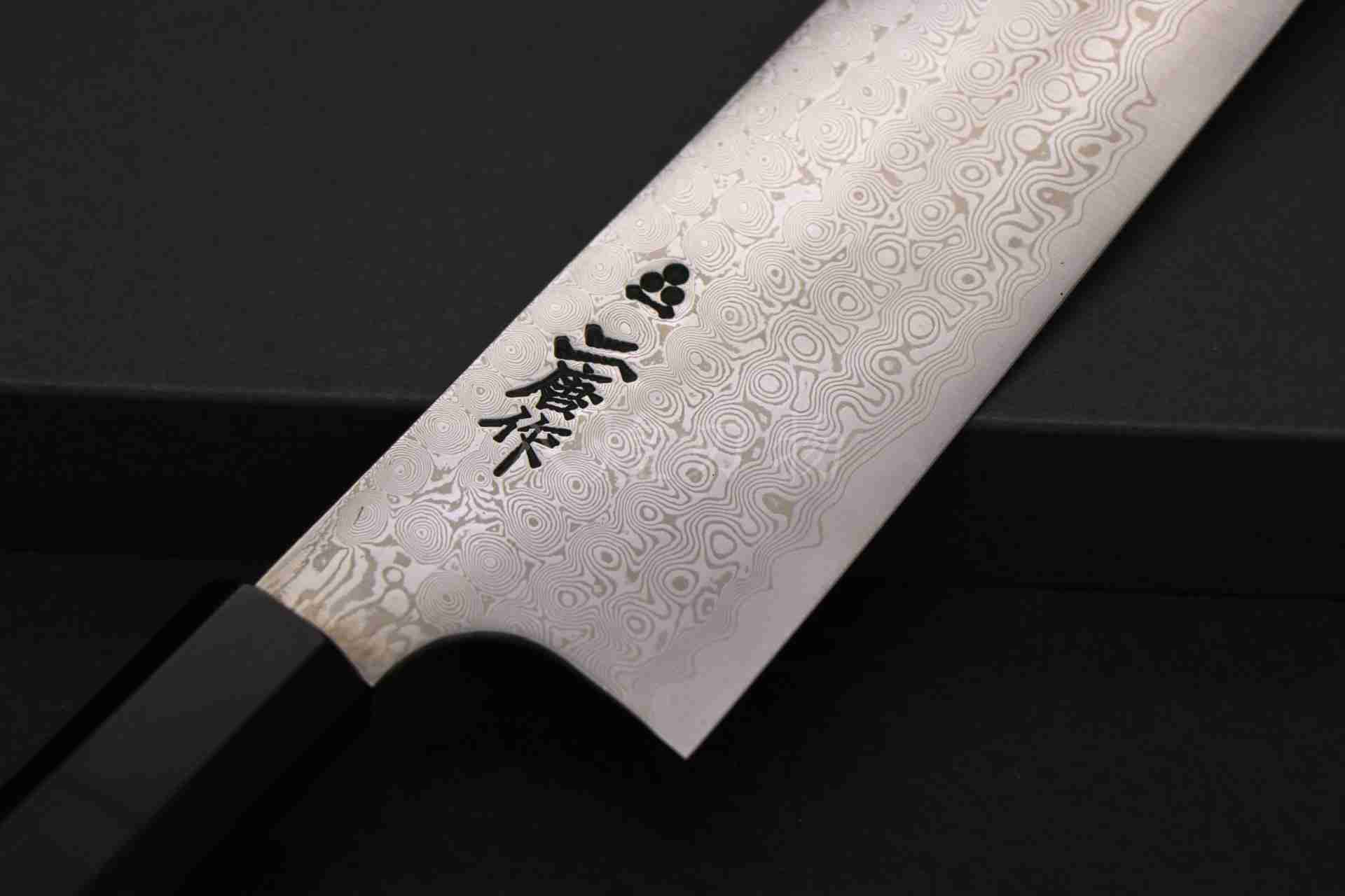免運【二唐 粉末鋼 黑檀八角水牛角柄 鏡面 劍形 牛刀27cm】 日本刃物 廚房刀具 八煌刃物