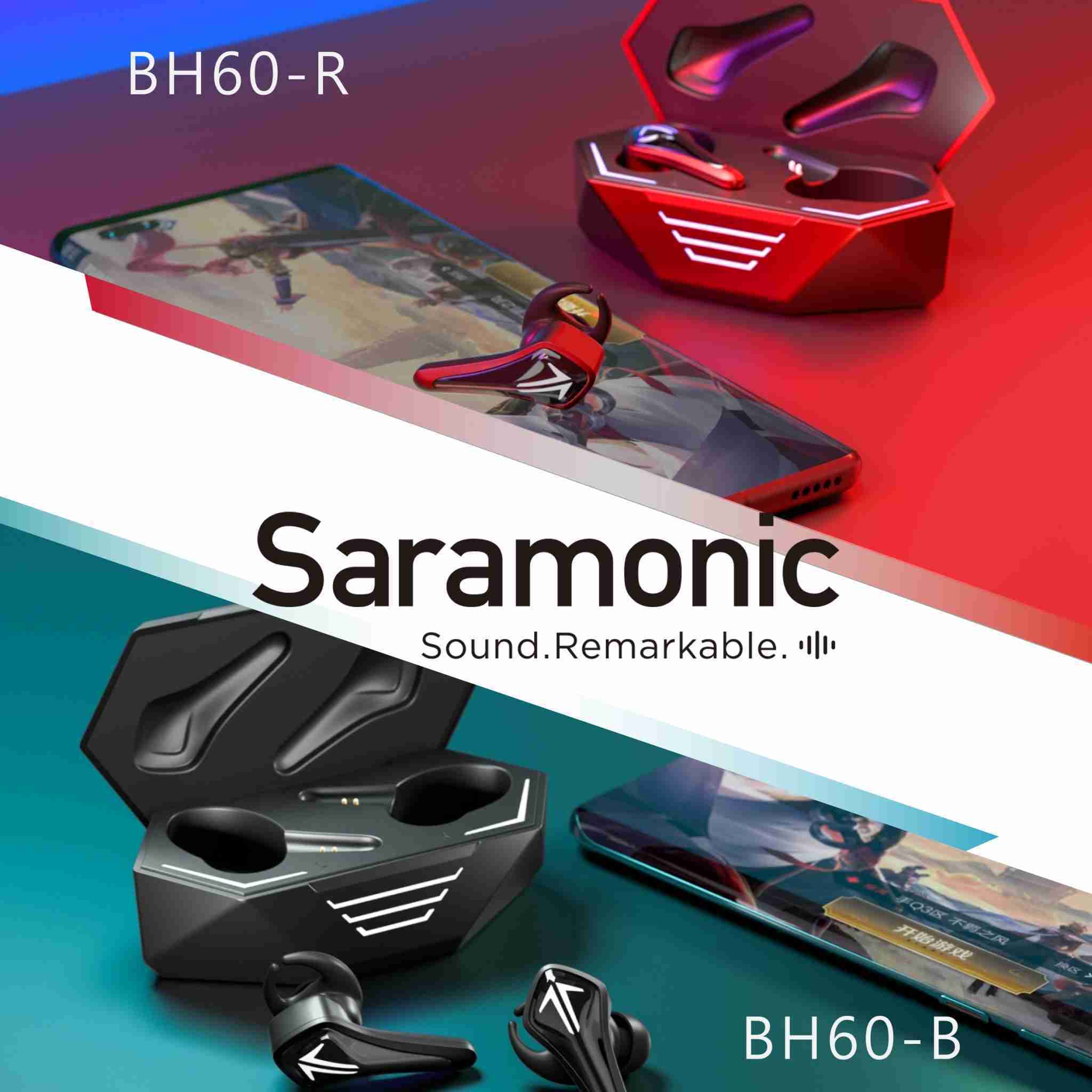 紅色現貨免運 Saramonic Games Monic SR BH60 真無線藍牙耳機 電競手遊超低延遲
