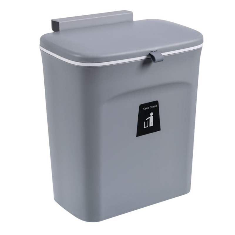 INS極簡風 9L門掛+無痕掛壁兩用可掀蓋垃圾桶 浴室垃圾桶 掛式垃圾桶 收納櫃 收納盒 廚餘桶 廚房回收桶