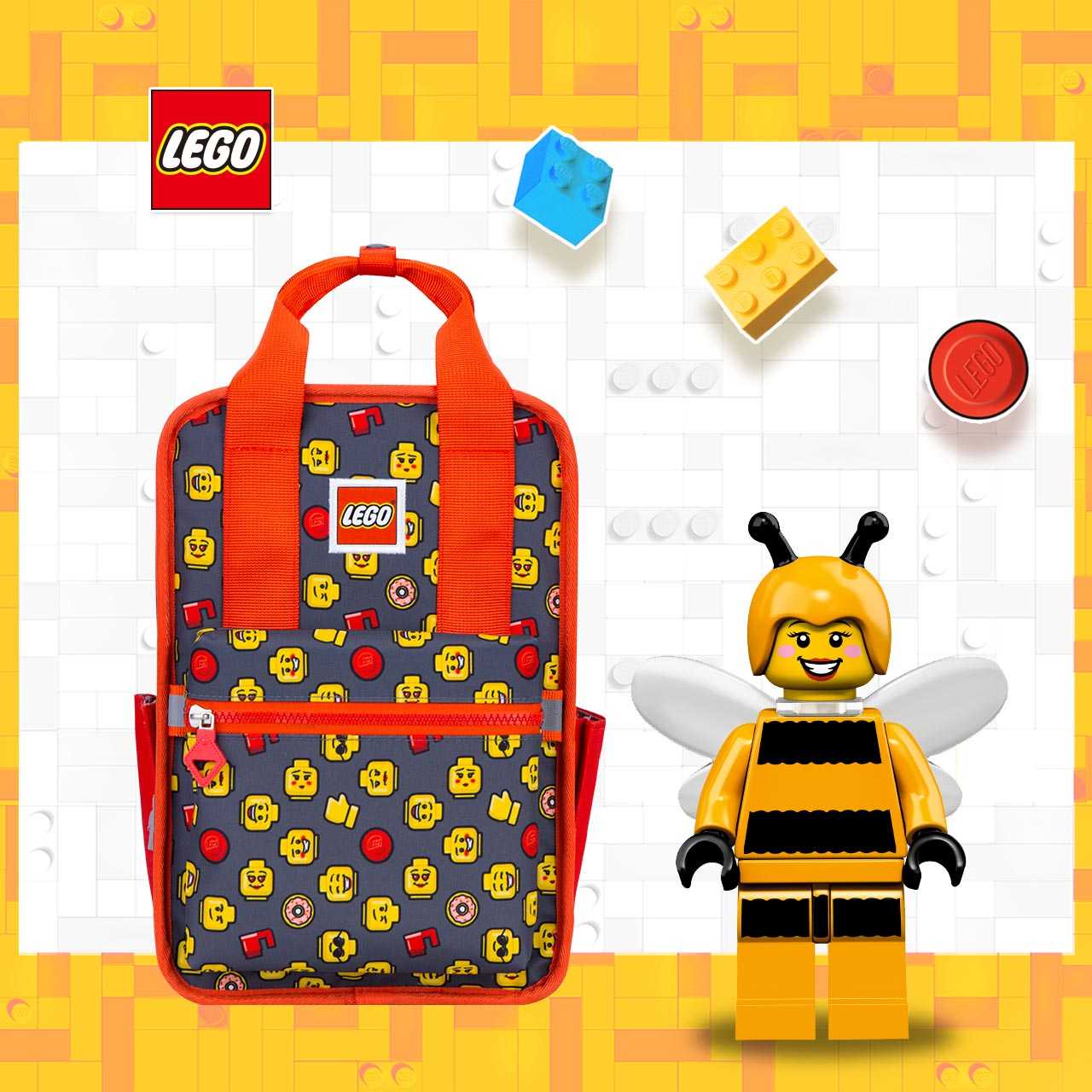 LEGO丹麥樂高歡樂小背包-積木表情符號紅色 20127-1932