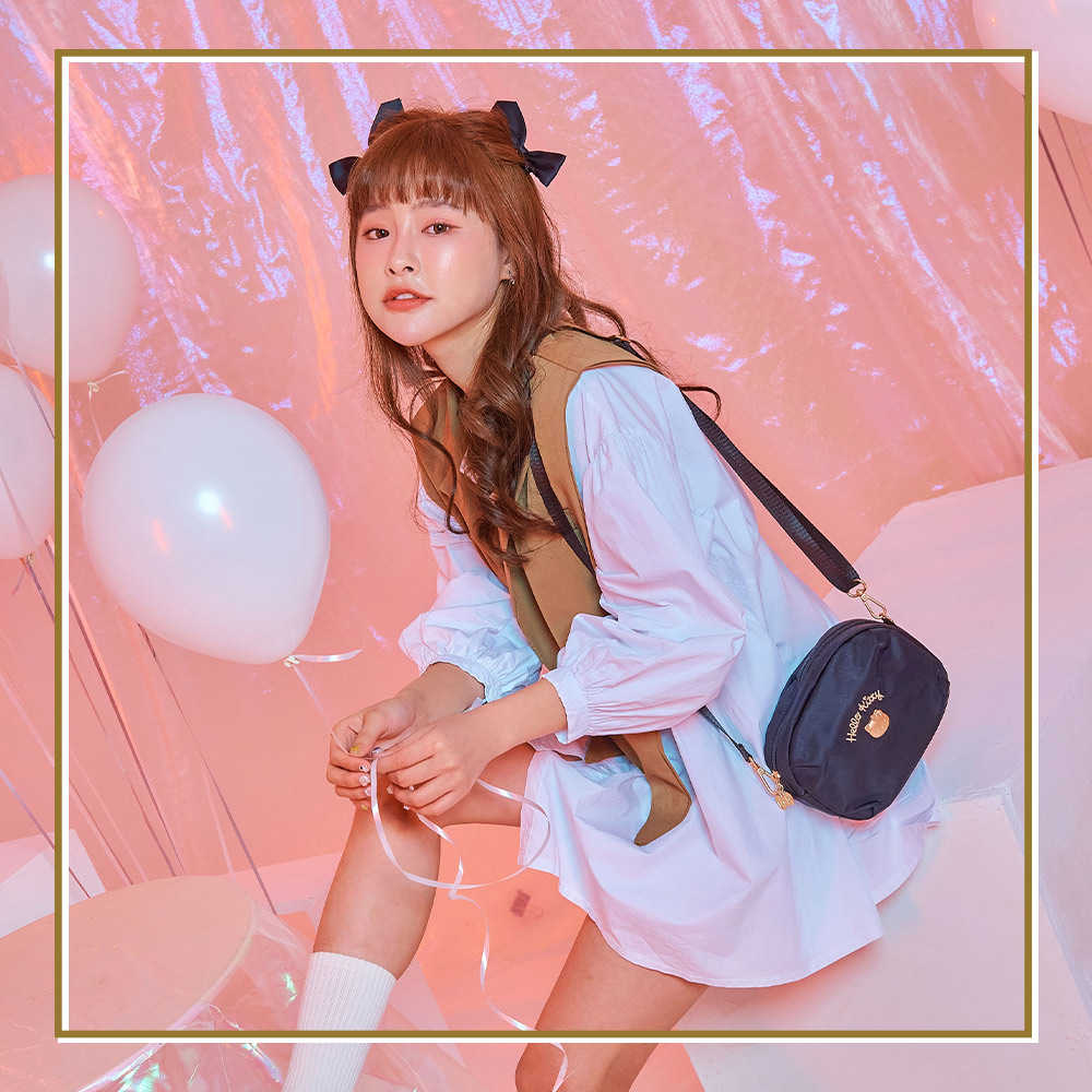 【Hello Kitty】美好時光-兩用側背包-黑 KT01U06BK