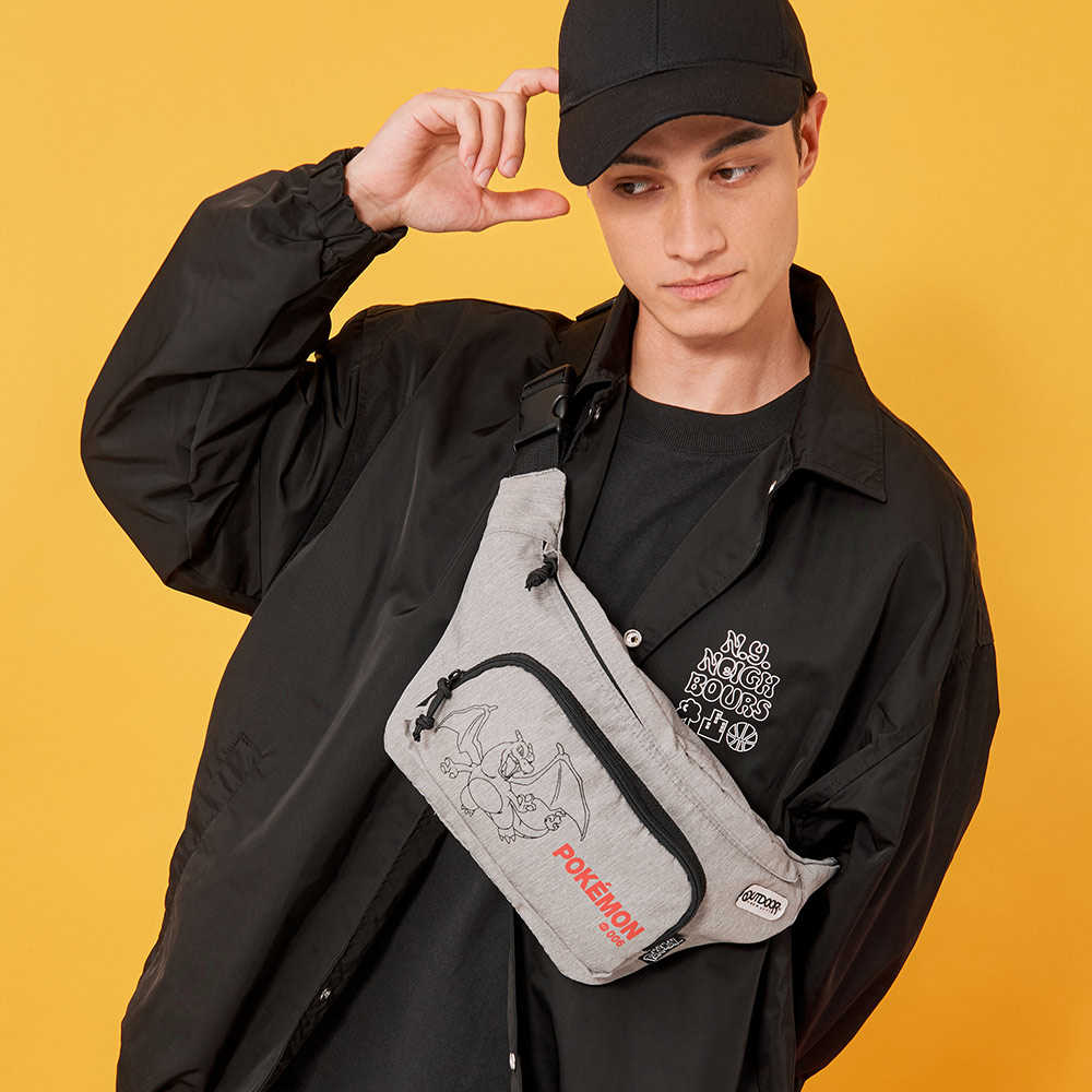 【OUTDOOR】寶可夢Pokemon-噴火龍腰包-灰色 ODGO22E04GY