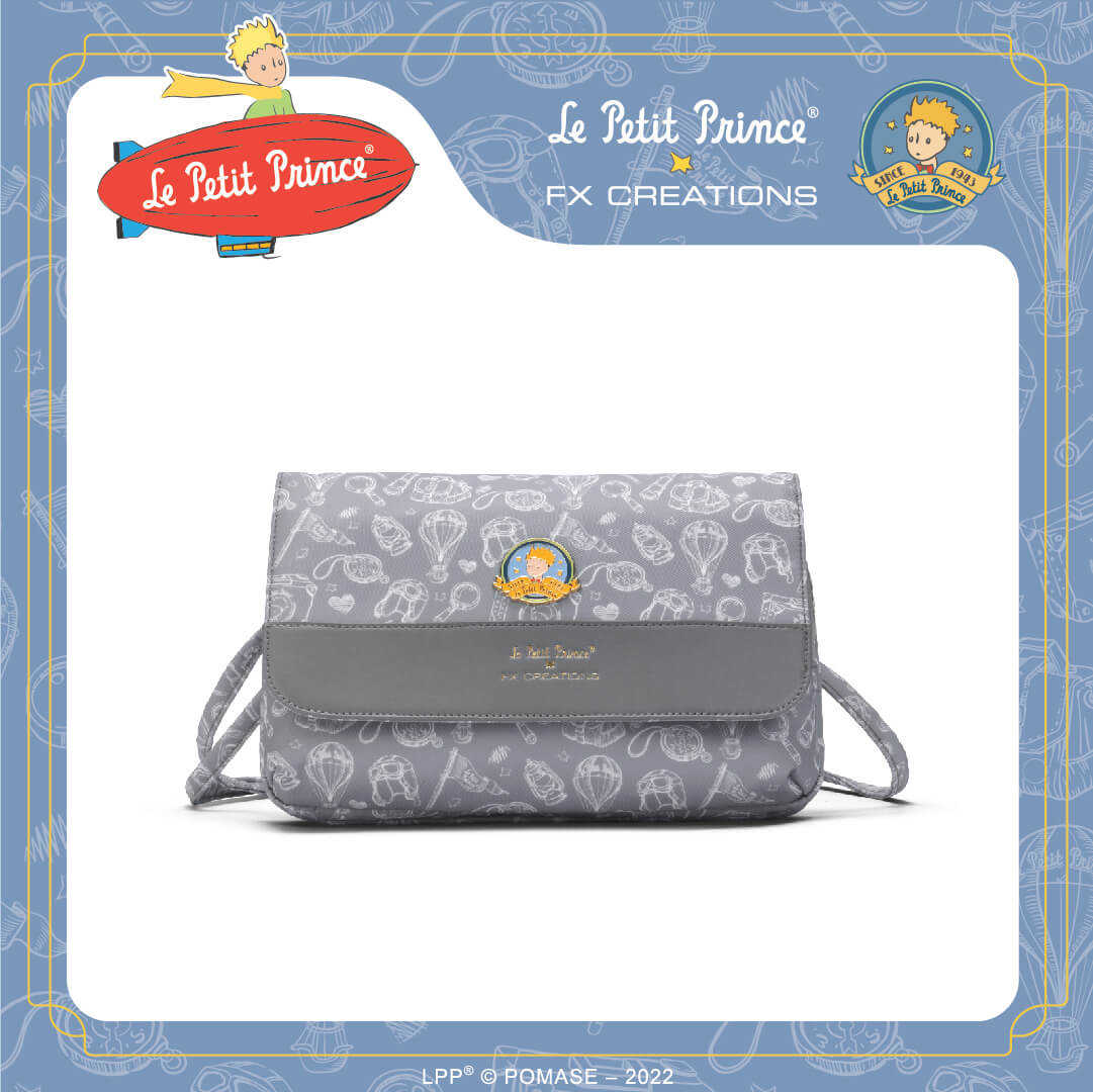 【小王子Le Petit Prince聯名款】夢想啟航-翻蓋兩用側背包-灰 LPP76256-21