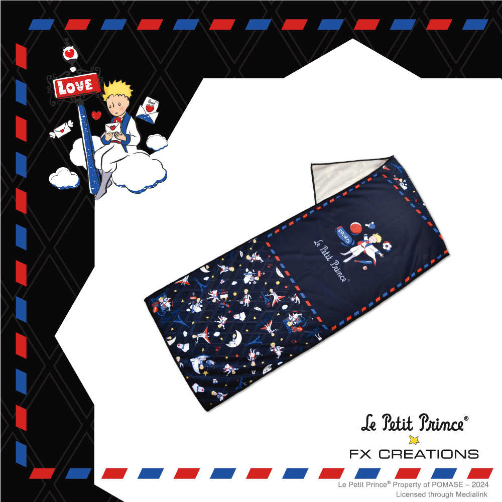 【小王子Le Petit Prince聯名款】環遊法國-涼感巾-黑 FXG305-01
