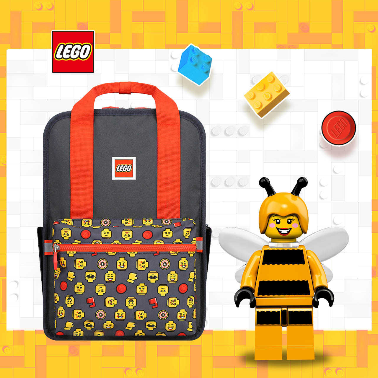 LEGO丹麥樂高歡樂背包-積木表情符號紅色 20128-1932