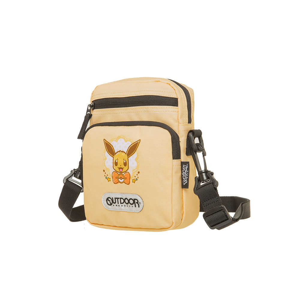 【OUTDOOR】寶可夢Pokemon-手繪風伊布直式側背包-奶茶色 ODGO21B02BE, 支援超商取貨