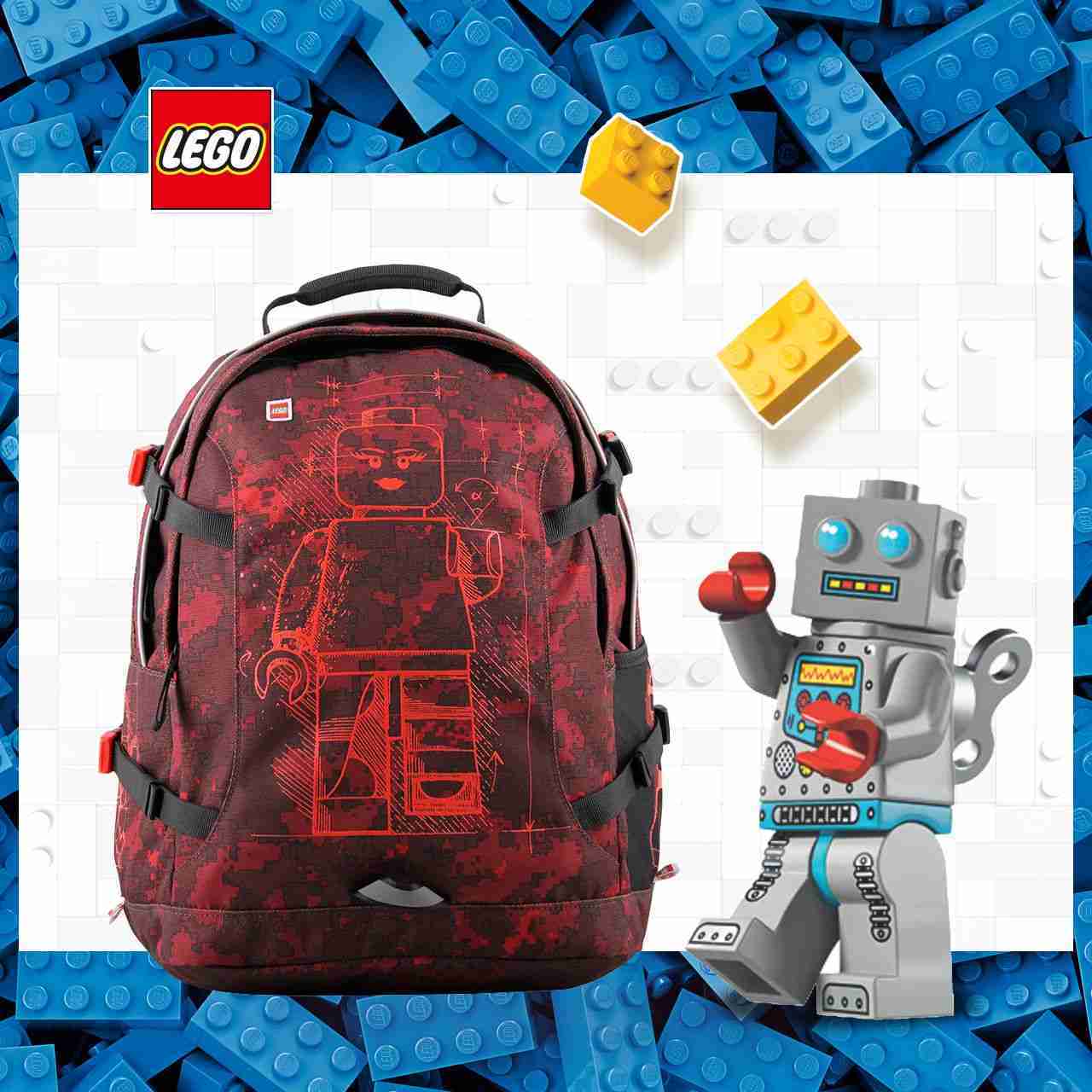 LEGO丹麥樂高青少年背包-紅機器人 20041-1916