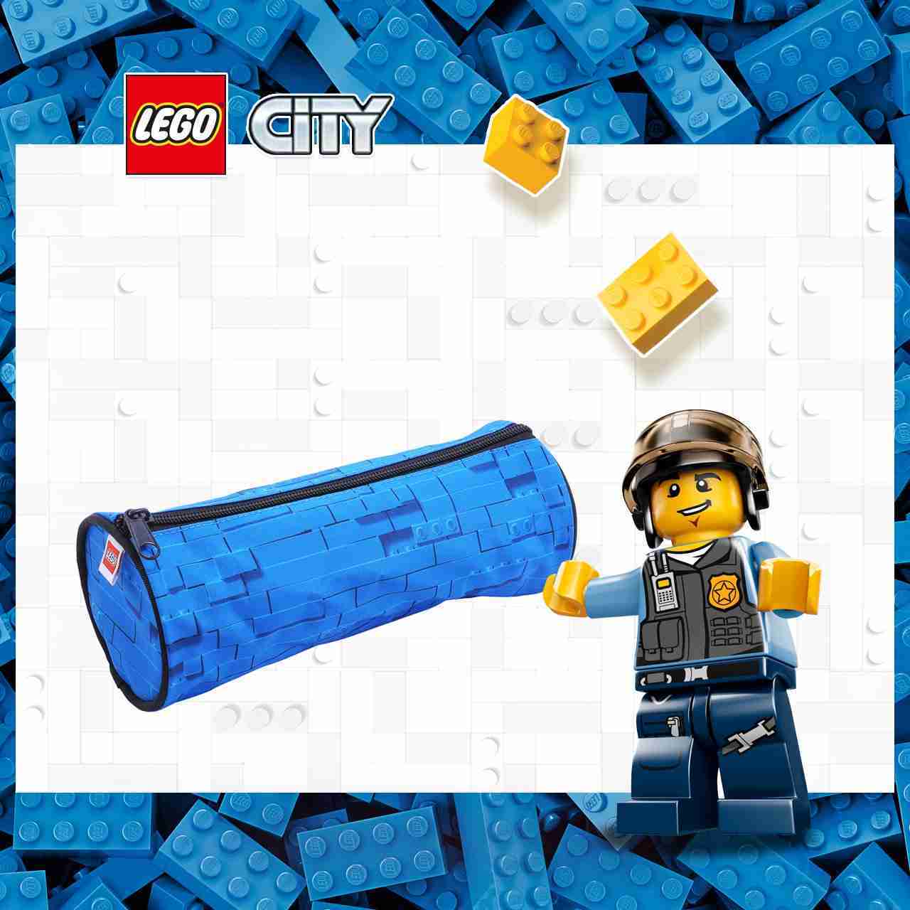 LEGO丹麥樂高圓筒狀鉛筆盒-藍色 10050-2003