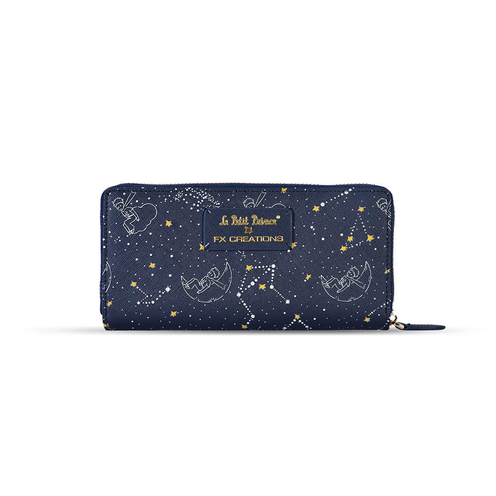 【小王子Le Petit Prince聯名款】80週年星空夜光-拉鍊長夾-深藍 LPPW233030-98
