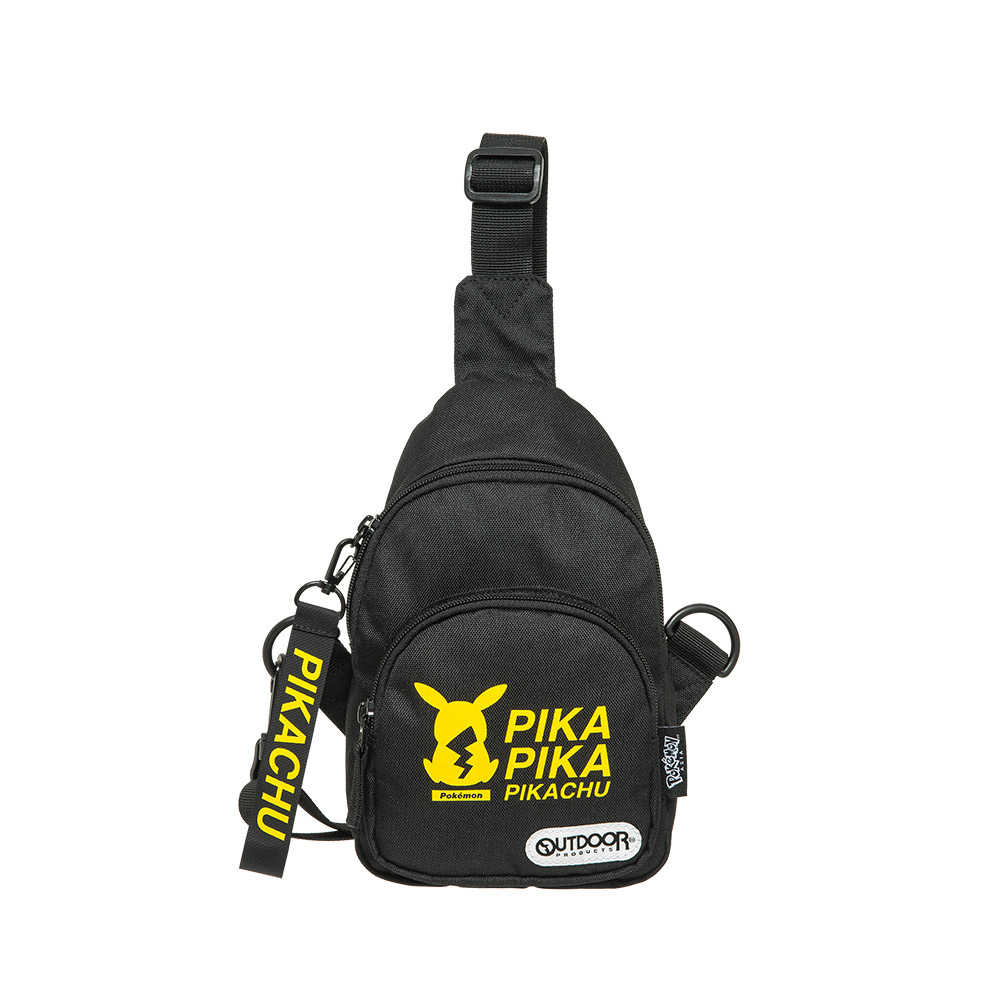 【OUTDOOR】Pokemon聯名款潮黑皮卡丘單肩包-小-黑色 ODGO20B04BK, 支援超商取貨