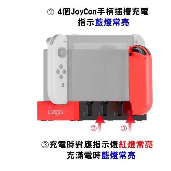 【全新現貨】蟒蛇充電座 IPEGA  Switch專用 手把充電座 動森版 黑紅版 joy con充電
