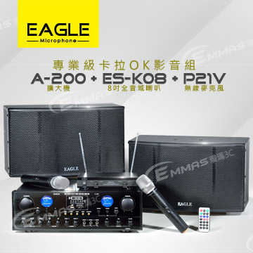 【EAGLE】專業級卡拉OK影音組A-200+ES-K08+P21V