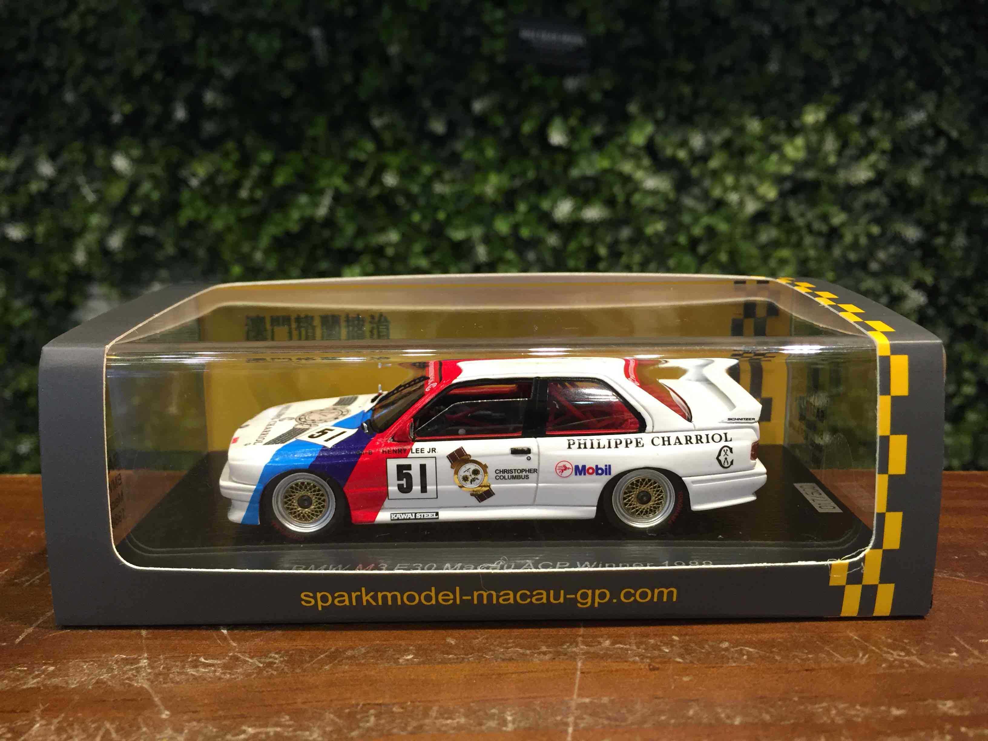 1/43 Spark BMW M3 E30 Macau ACP Winner 1988 SA270【MGM】